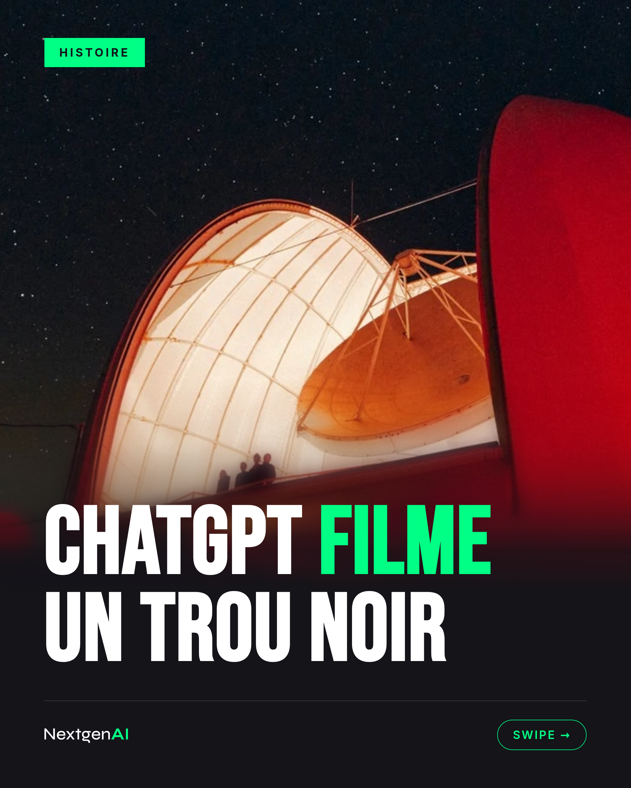 CHATGPT filme un trou noir